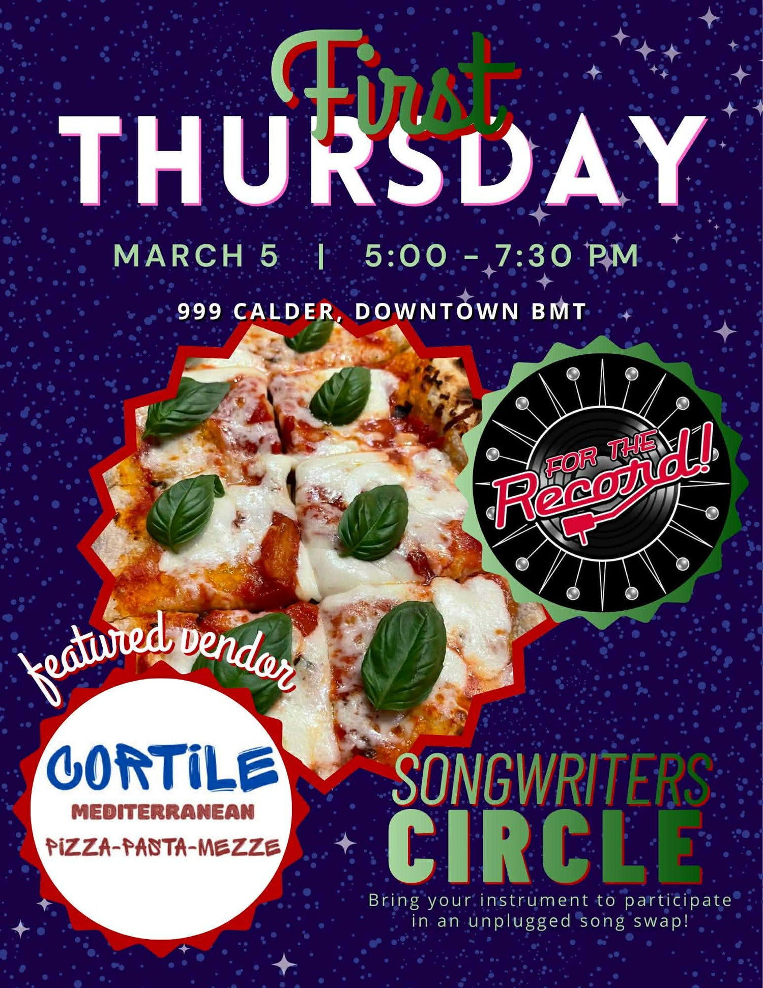 First Thursday with Cortile Mediterranean and Song-Writer's Circle